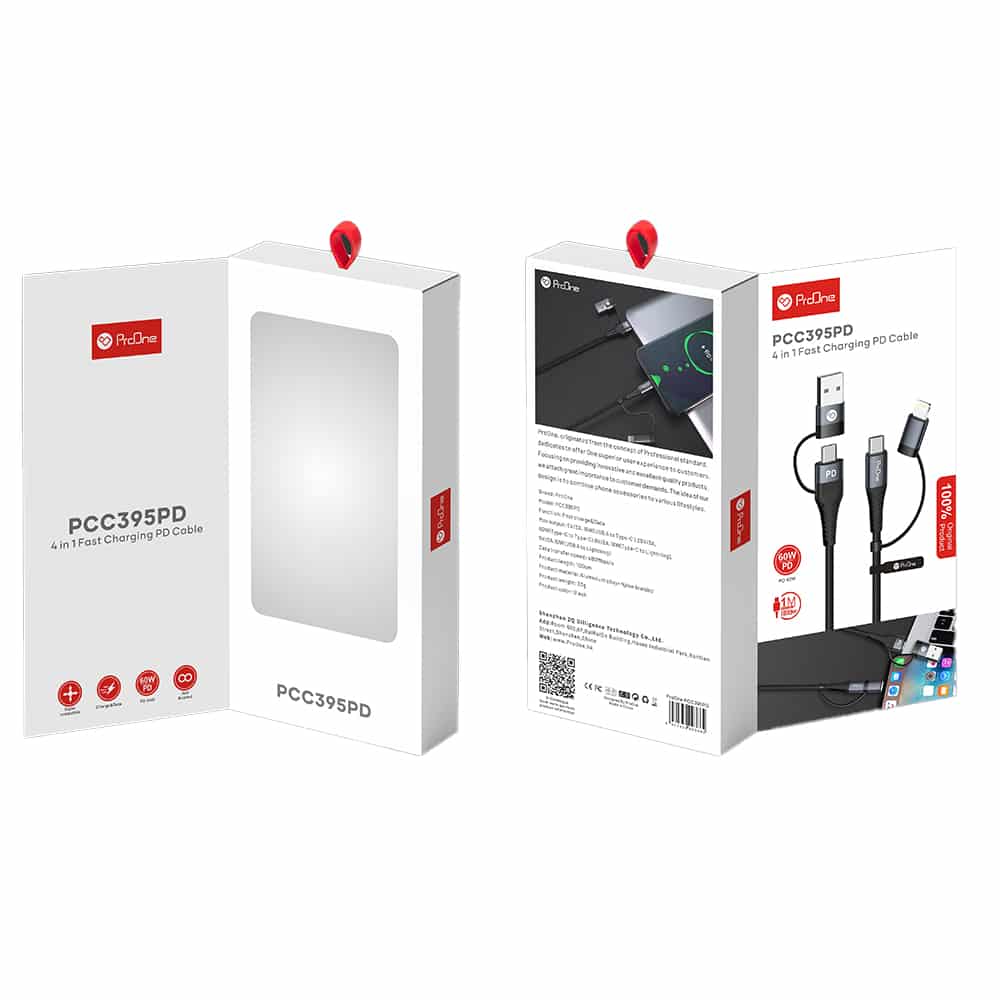 کابل تبدیل USB به Type-Cو لایتنینگ پرووان مدل PCC395PD