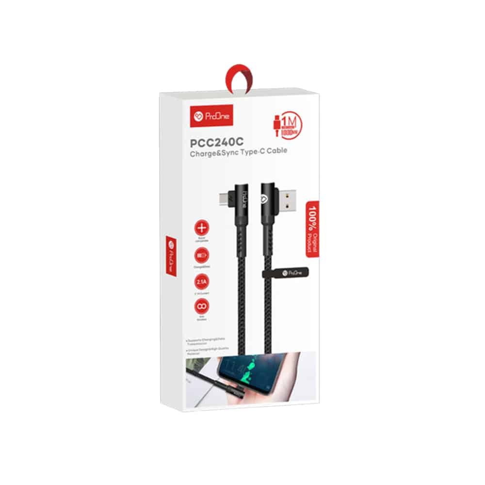 کابل تبدیل USB به USB-C پرووان مدل PCC240 طول 1 متر