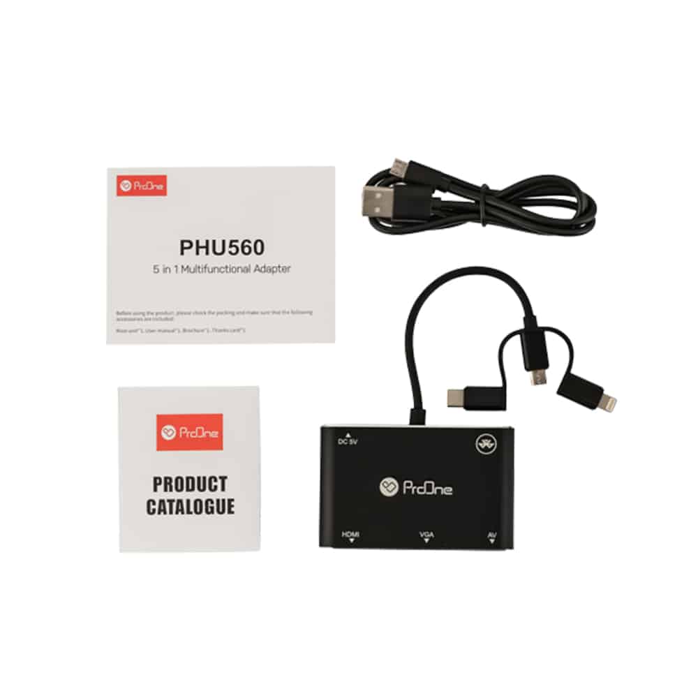 مبدل microUSB/ لایتنینگ/ USB-C به HDMI/VGA/AV پرووان مدل PHU560