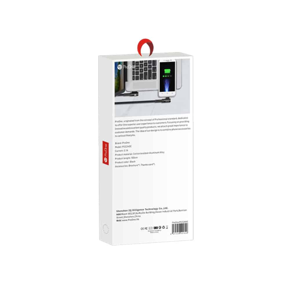 کابل تبدیل USB به USB-C پرووان مدل PCC240 طول 1 متر