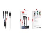 کابل تبدیل USB به USB-C / microUSB / لایتنینگ پرووان مدل PCC280 طول 1 متر