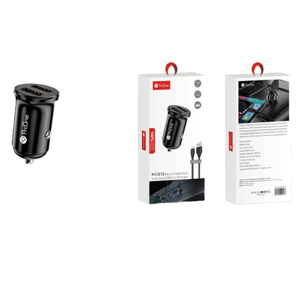 شارژر فندکی پرووان مدل PCG12 به همراه کابل تبدیل MicroUSB