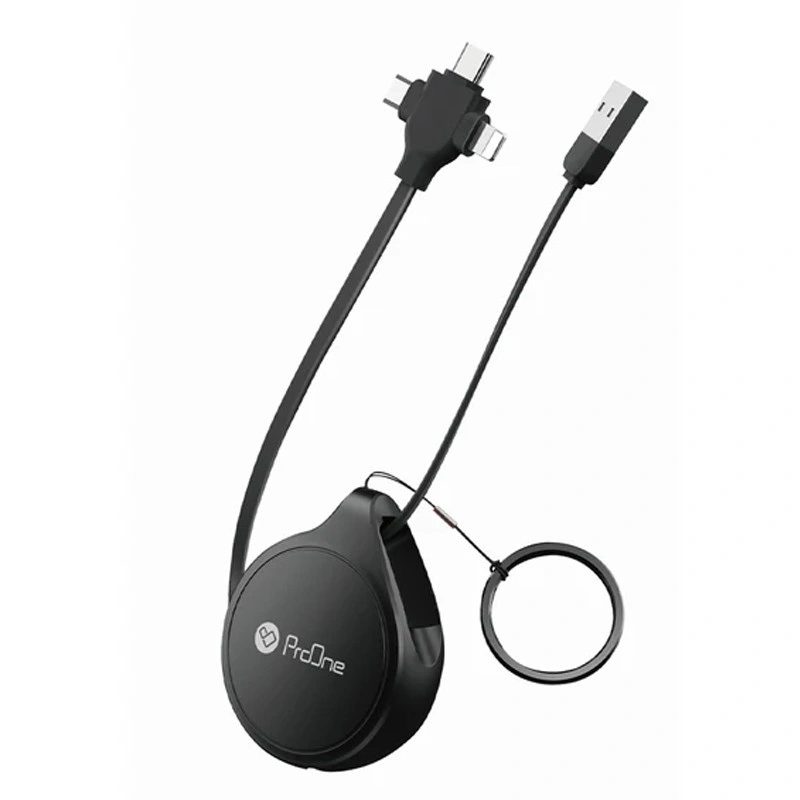 کابل تبدیل USB به USB-C / microUSB / لایتنینگ پرووان مدل PCC108R طول 1 متر<br />
